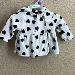 Carters black heart pea coat